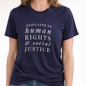 Bella Canvas Human Rights & Social Justice Navy Graphic Tee